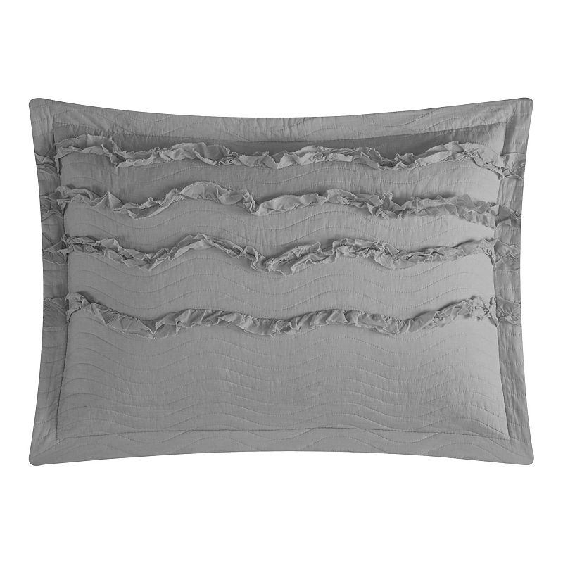 59336923 Chic Home Meghan Quilt, Grey, Std Sham sku 59336923