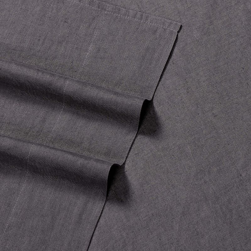 Brooklyn Loom Linen Sheet Set with Pillowcases, Grey, CKING SET