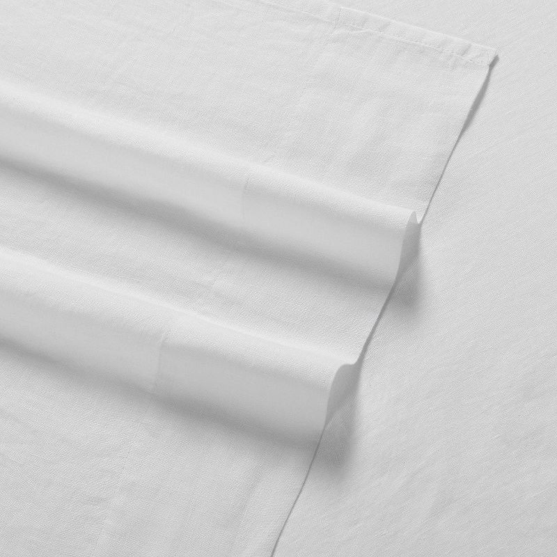 Brooklyn Loom Linen Sheet Set with Pillowcases, White, Queen Set