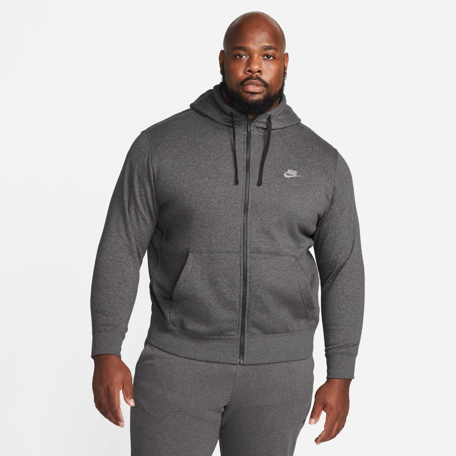 Mens Grey Zip Neck Hoodies 