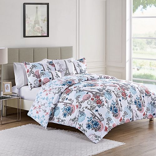 Vcny Eiffel Tower Reversible Duvet Cover Set