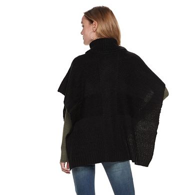 Women's Apt. 9® Cable-Knit Patchwork Poncho