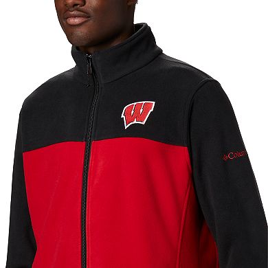Men's Columbia NCAA Wisconsin Badgers Collegiate Flanker III Fleece Jacket