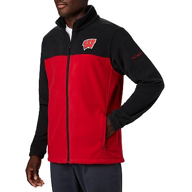 Men's Columbia NCAA Wisconsin Badgers Collegiate Flanker III Fleece Jacket