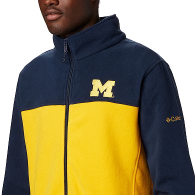 Men's Columbia NCAA Michigan Wolverines Collegiate Flanker III Fleece Jacket