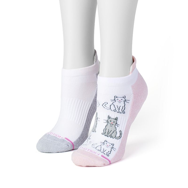 Womens Dr. Motion 2-Pk. Compression Ankle Socks, Size: 9-11, White