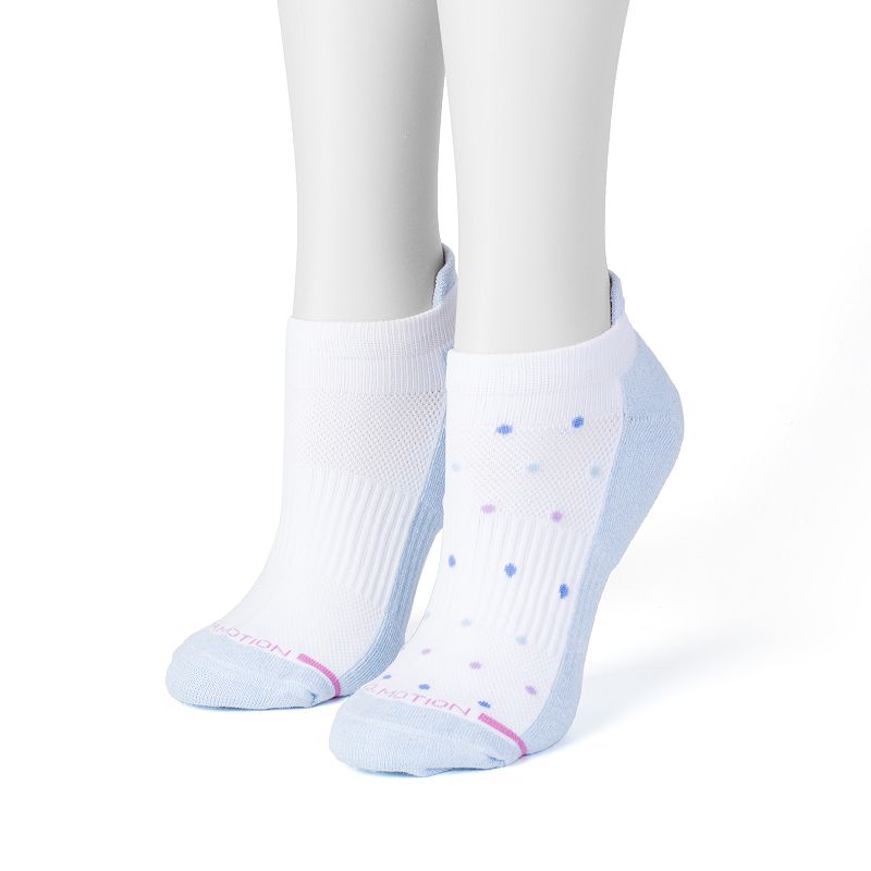 Womens Dr. Motion 2-Pk. Compression Ankle Socks, Size: 9-11, White