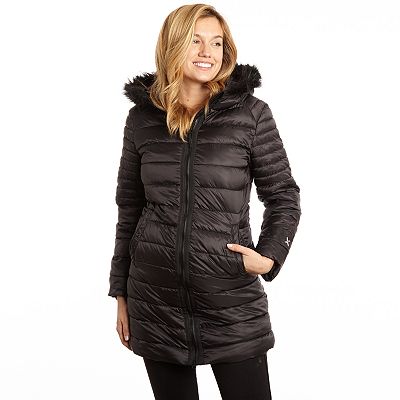 Plus Size Excelled Faux Fur Hooded Puffer Jacket