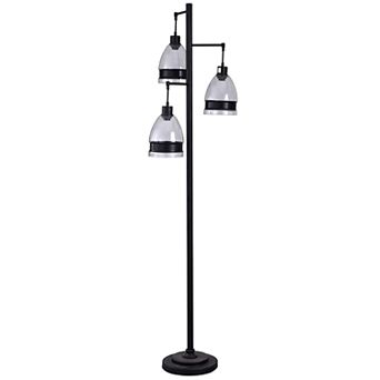 Black Finish 3-Light Floor Lamp