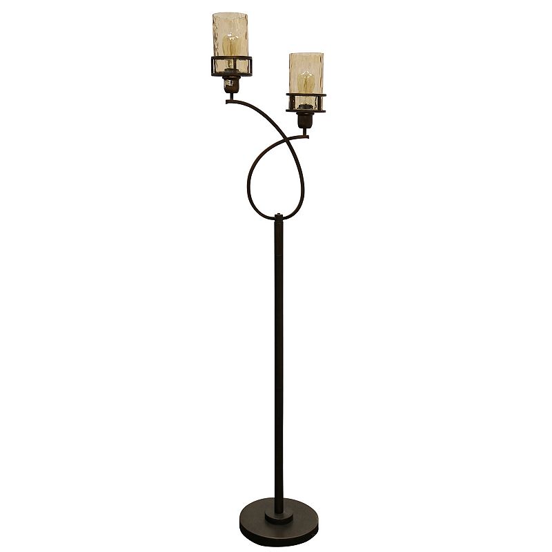 2-Light Floor Lamp, Brown