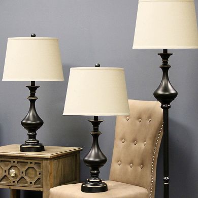 Madison Bronze Finish Table & Floor Lamp 3-piece Set