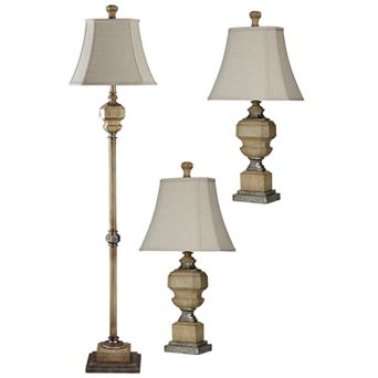 Florentine Table & Floor Lamp 3 pc Set