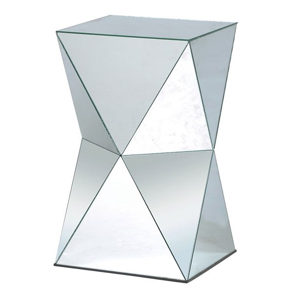 Angled Mirror End Table