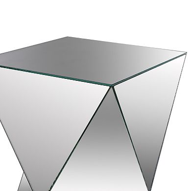 Angled Mirror End Table