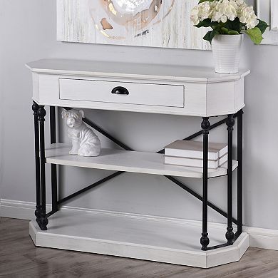 White Finish Console Table
