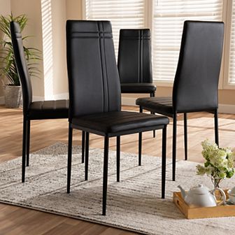 Baxton Studio Matiese Black Dining Chair 4 pc Set