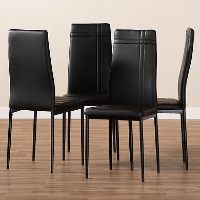 Baxton Studio Matiese Black Dining Chair 4-piece Set