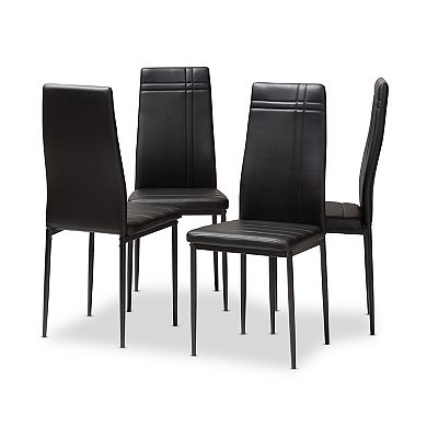 Baxton Studio Matiese Black Dining Chair 4-piece Set