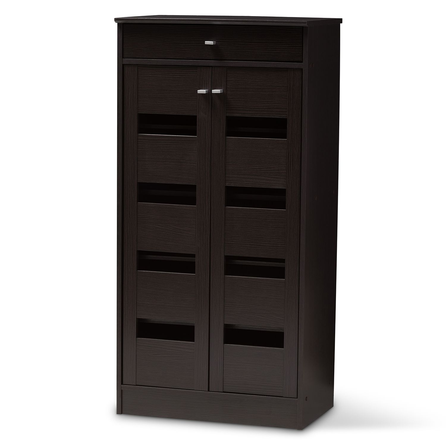 Baxton Studio Acadia Espresso Shoe Cabinet   3605942