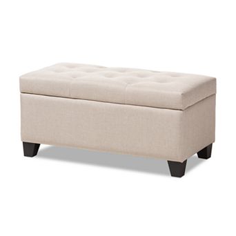 Baxton Studio Michaela Beige Storage Ottoman