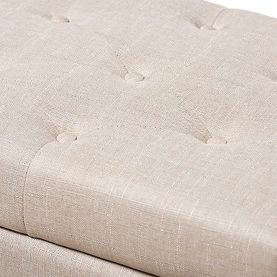 Baxton Studio Michaela Beige Storage Ottoman