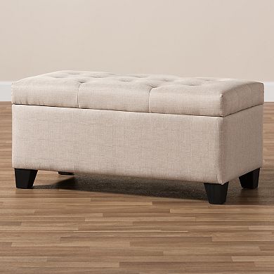 Baxton Studio Michaela Beige Storage Ottoman
