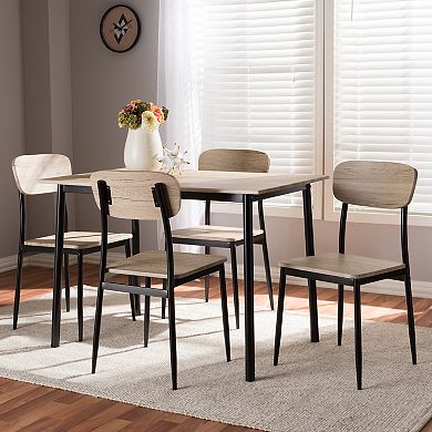 Baxton Studio Honore Light Brown Dining Set