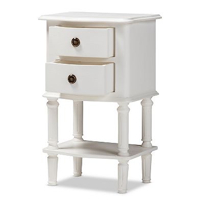 Baxton Studio Audrey White Nightstand