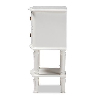 Baxton Studio Audrey White Nightstand