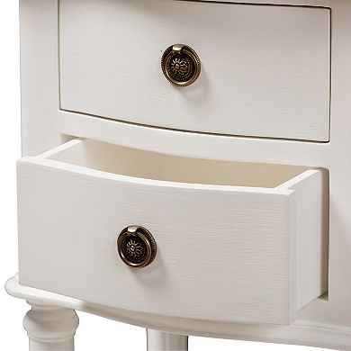 Baxton Studio Audrey White Nightstand