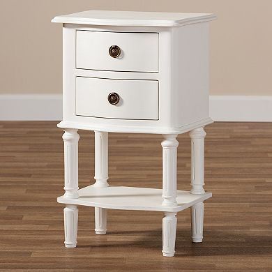 Baxton Studio Audrey White Nightstand