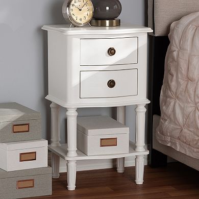 Baxton Studio Audrey White Nightstand