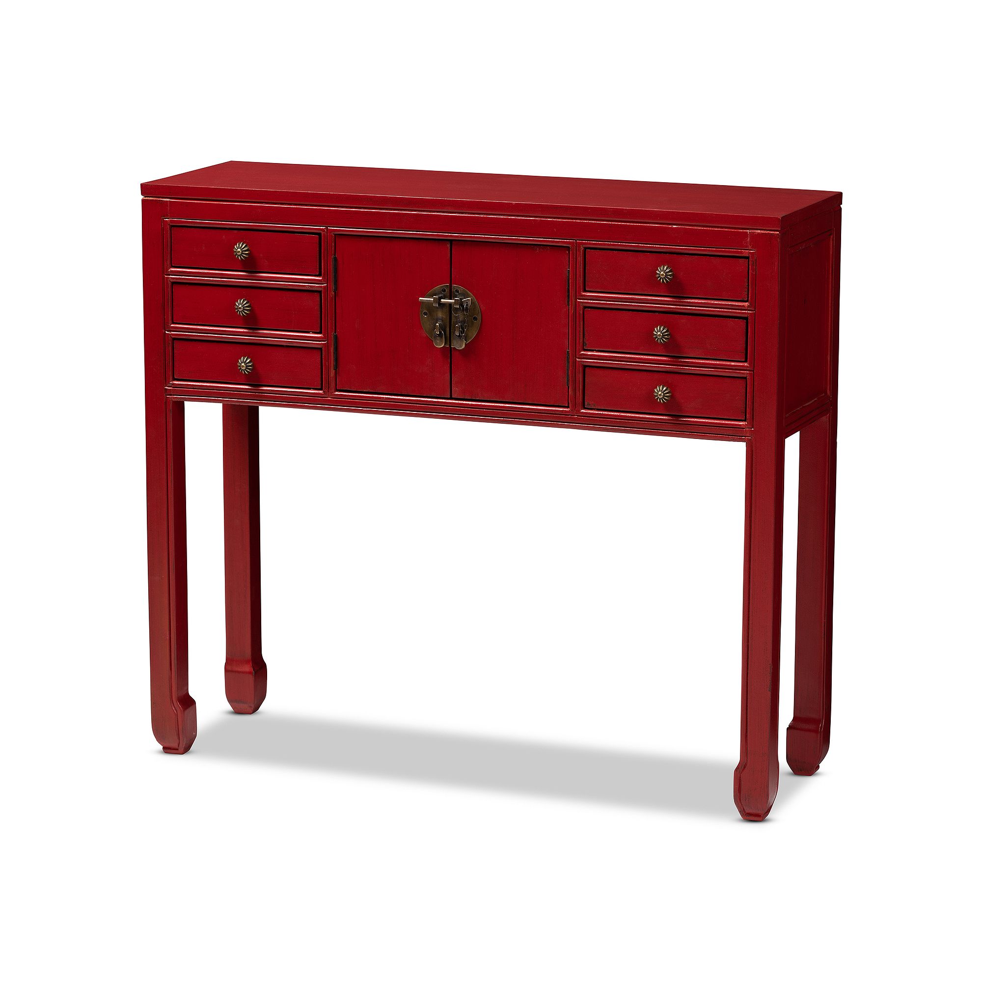 Baxton Studio Melodie Console Table, Red