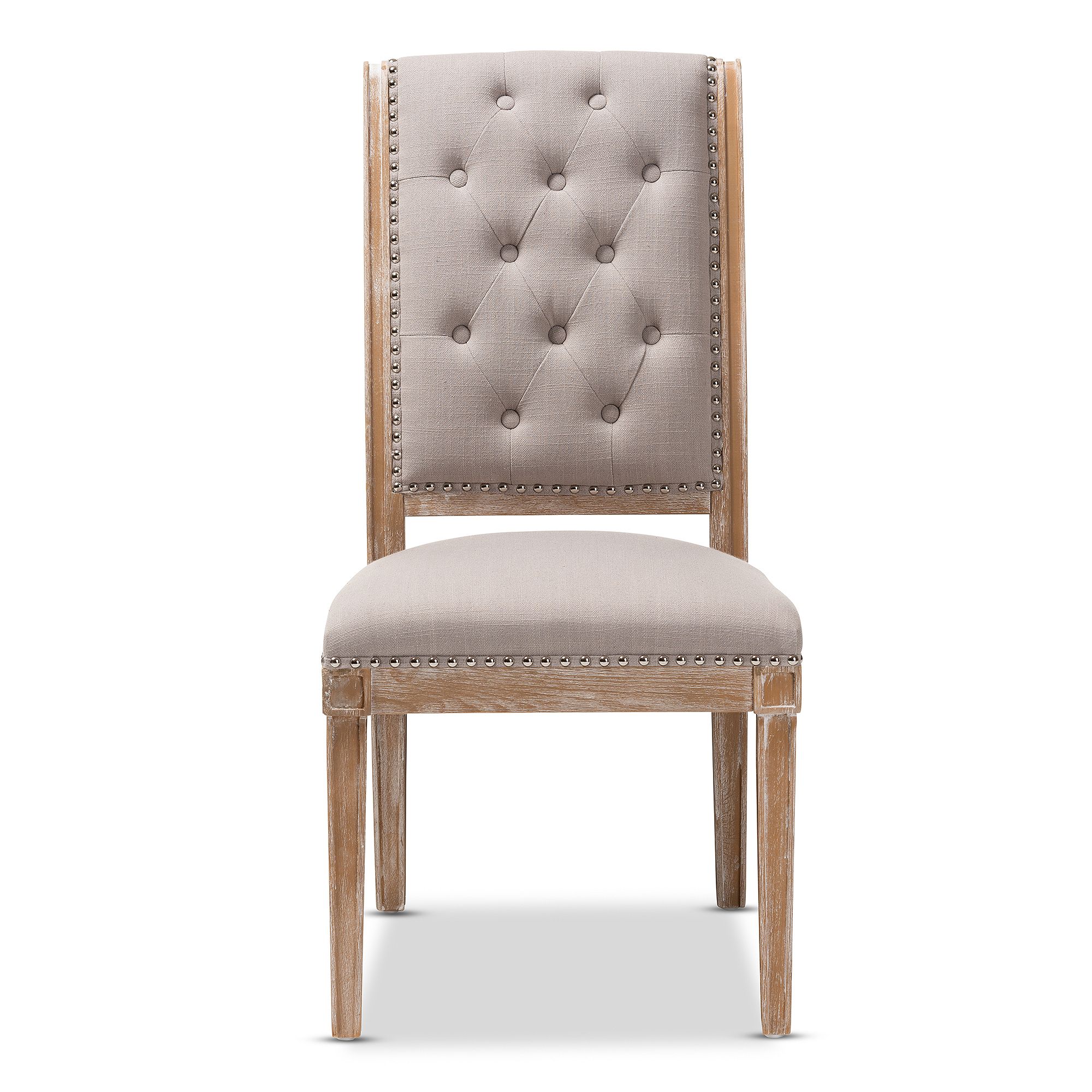 Baxton Studio Charmant Beige Dining Chair, Beige Khaki