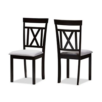 Baxton Studio Rosie Gray 2 pc Dining Chair Set