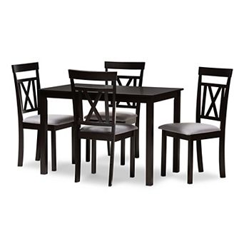 Baxton Studio Rosie Dining Table & Chair 5 pc Set