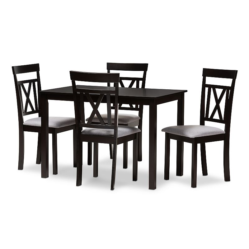 46094961 Baxton Studio Rosie Dining Table & Chair 5-piece S sku 46094961