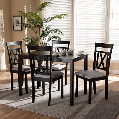 Baxton Studio Rosie Dining Table & Chair 5-piece Set