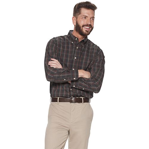 Men's Haggar Gingham Stretch Button-Down Shirt