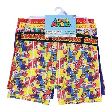 Boys 4-10 Super Mario Bros. 4-Pack Cool Yarn Boxer Briefs