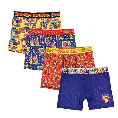 Boys 4-10 Super Mario Bros. 4-Pack Cool Yarn Boxer Briefs