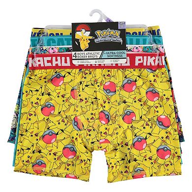 Boys 8-10 Pokemon 4-Pack Cool Yarn Boxer Briefs