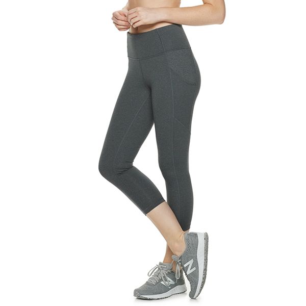 NWT Women's Tek Gear Shapewear Workout Gray High Leggings PM Medium Short  Grey