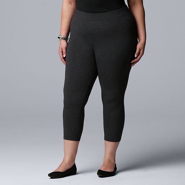 Plus Size Simply Vera Vera Wang Cotton Capri Leggings