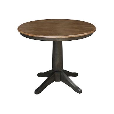International Concepts 36" Round Top Pedestal Table with 2 Madrid Chairs
