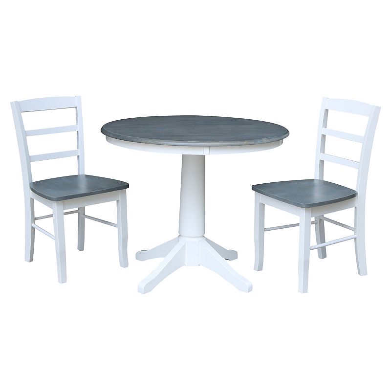 International Concepts 36 Round Top Pedestal Table with 2 Madrid Chairs,