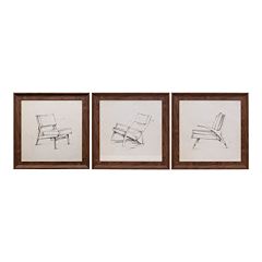 Kiera Grace Austin Erickson Three Chair Sketches Framed Wall Art 
