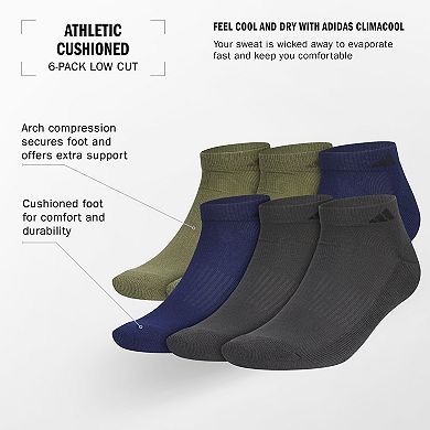 Men's adidas 6-pack Climalite Cushioned Performance Low-Cut Socks