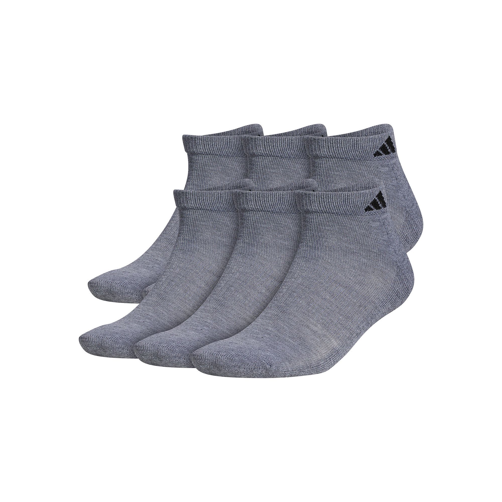 Mens adidas 6-pack Athletic Cushioned Low-Cut Socks, Size: 8-12, Gray