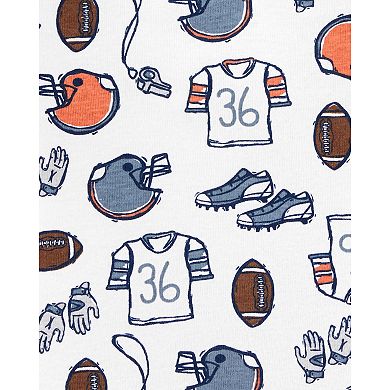 Baby Boy Carter's 4-Piece Football Snug Fit Cotton Pajama Set